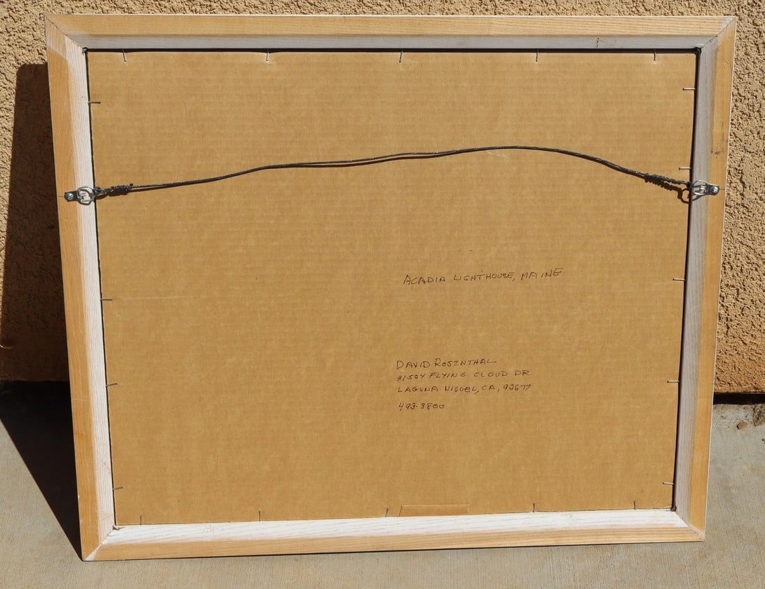 DAVID ROSENTHAL Original Watercolor Acadia Lighthouse Maine - 7