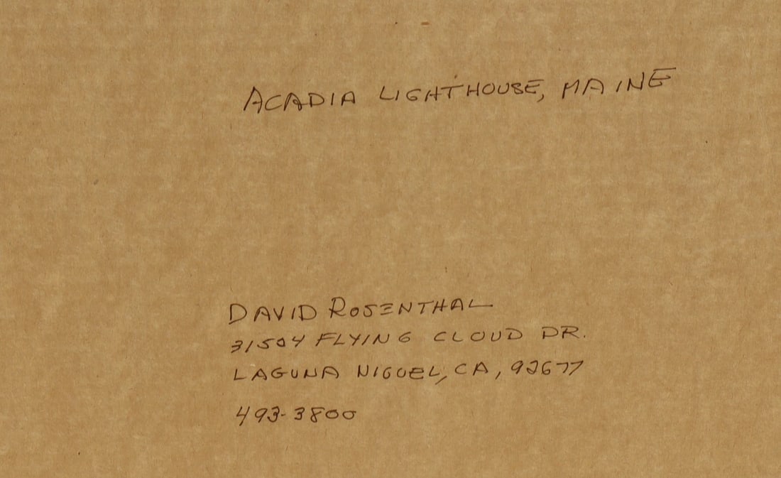 DAVID ROSENTHAL Original Watercolor Acadia Lighthouse Maine - 8