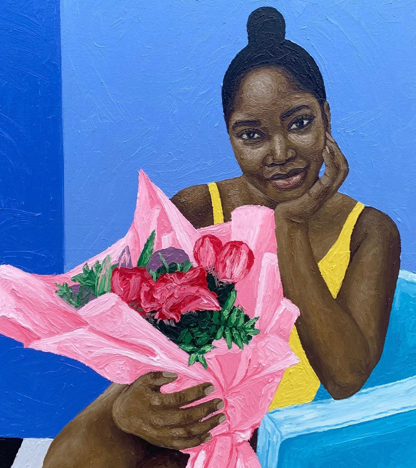 Joshua Salami, Moment He Gave Me Flowers - 21st Century, Contemporary, Landscape, Women, Love, 2024 - 9