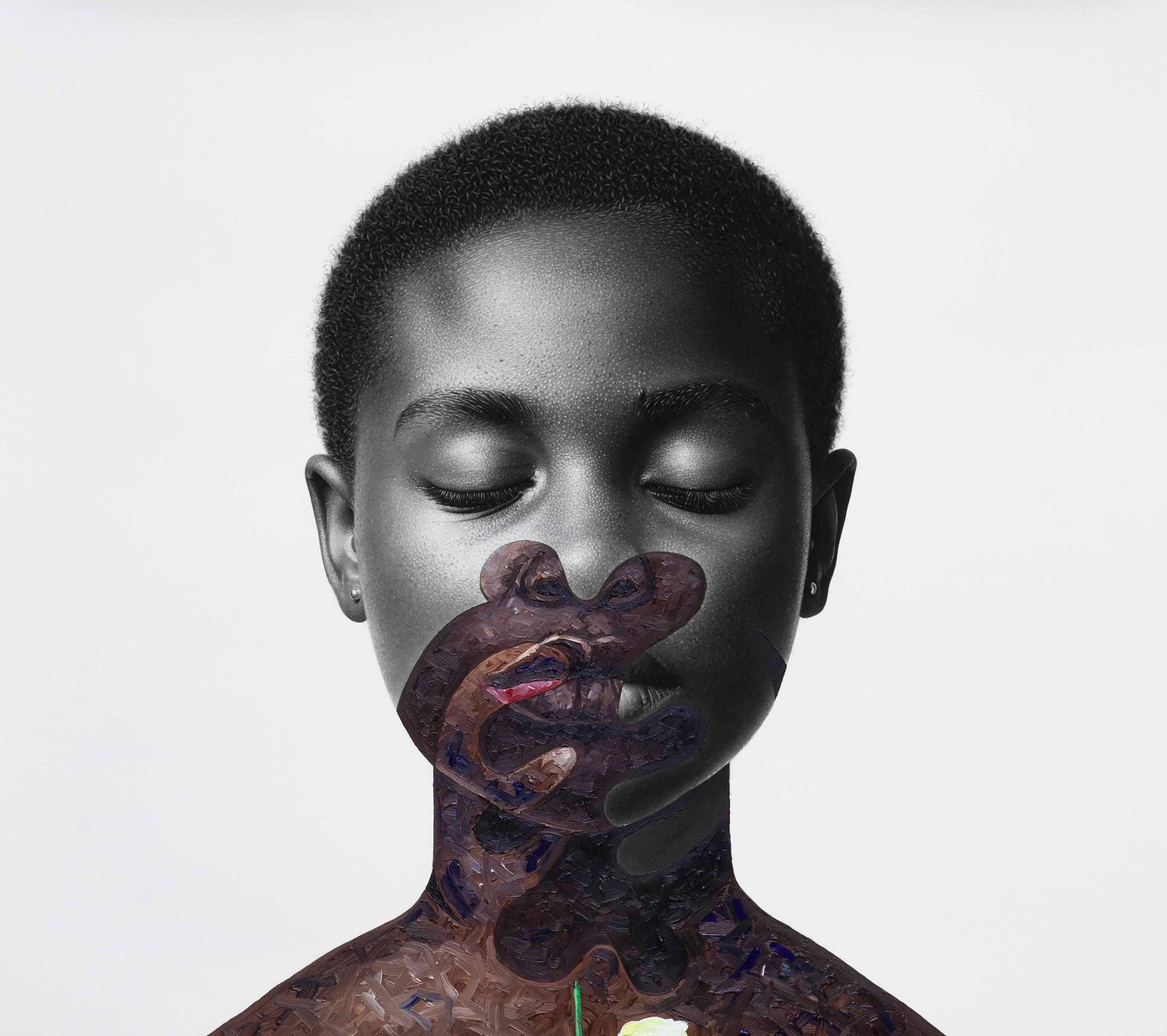 Lawrence Amoo, Gye Nyame I -21st Century, Contemporary, Figurative Portrait, Women, Mixed Media, - 9