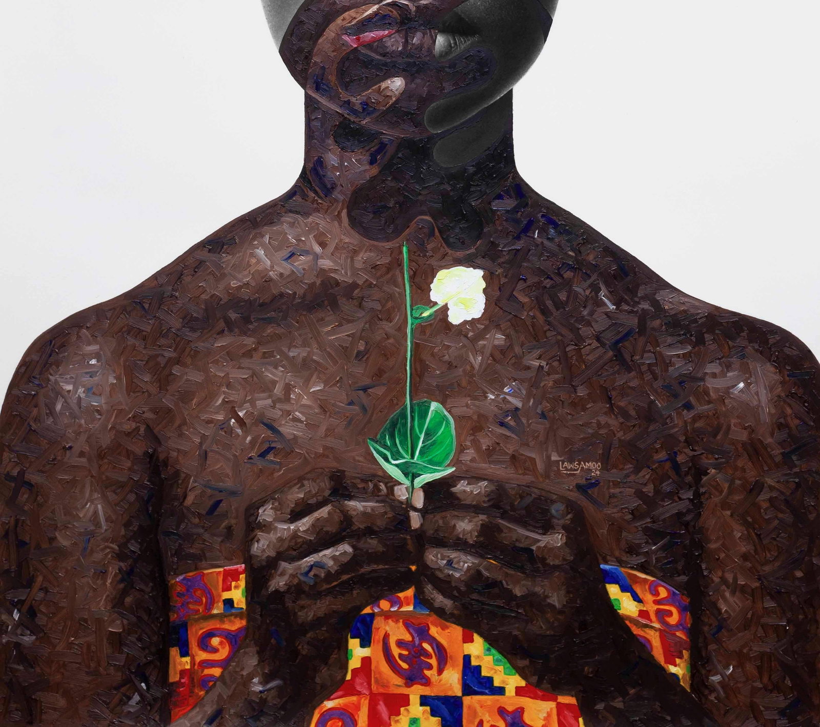 Lawrence Amoo, Gye Nyame I -21st Century, Contemporary, Figurative Portrait, Women, Mixed Media, - 10