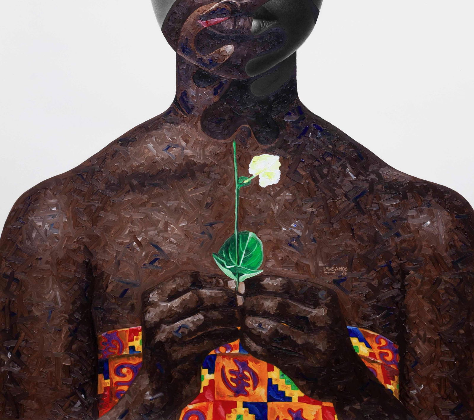 Lawrence Amoo, Gye Nyame I -21st Century, Contemporary, Figurative Portrait, Women, Mixed Media, - 2