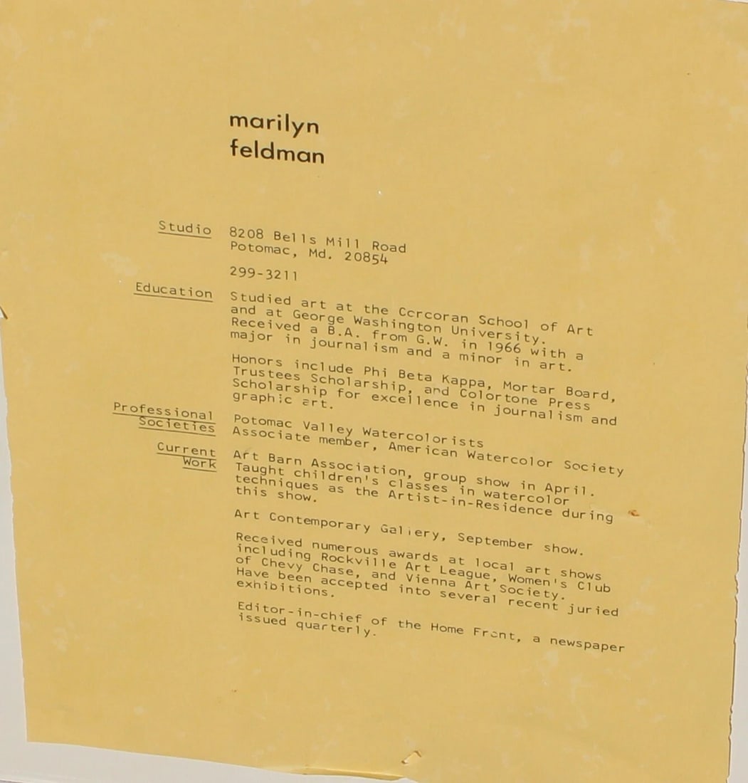 MARILYN FELDMAN Great Falls Tavern Potomac Valley Maryland watercolor - 7