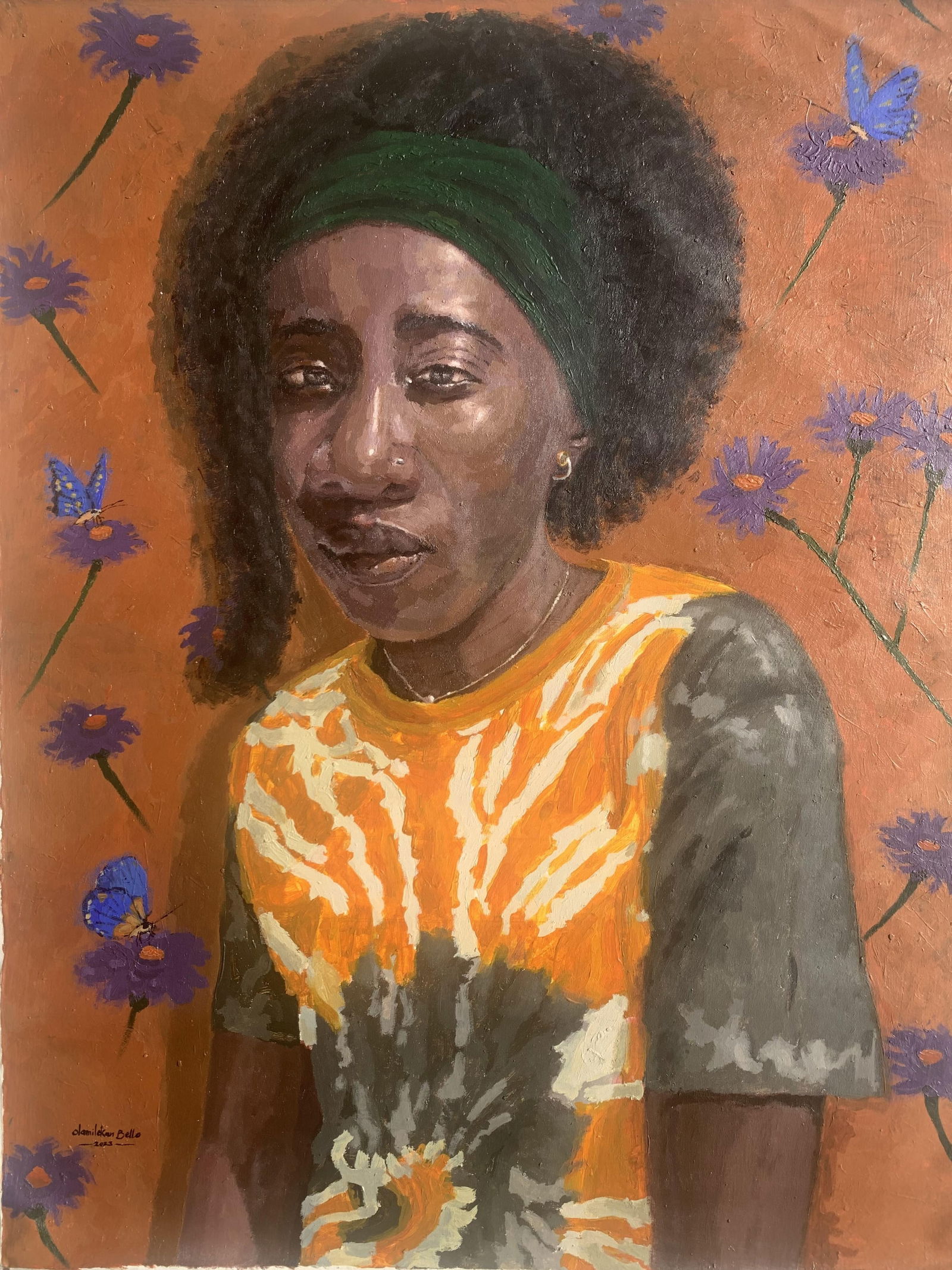Olamilekan Bello, Lonely With Thoughts 2 - 21st Century, Contemporary, Figurative Portrait, Women, - 4