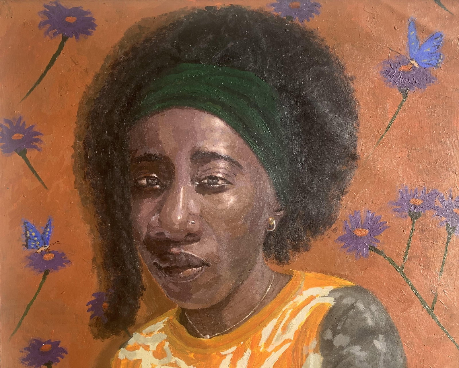 Olamilekan Bello, Lonely With Thoughts 2 - 21st Century, Contemporary, Figurative Portrait, Women, - 5