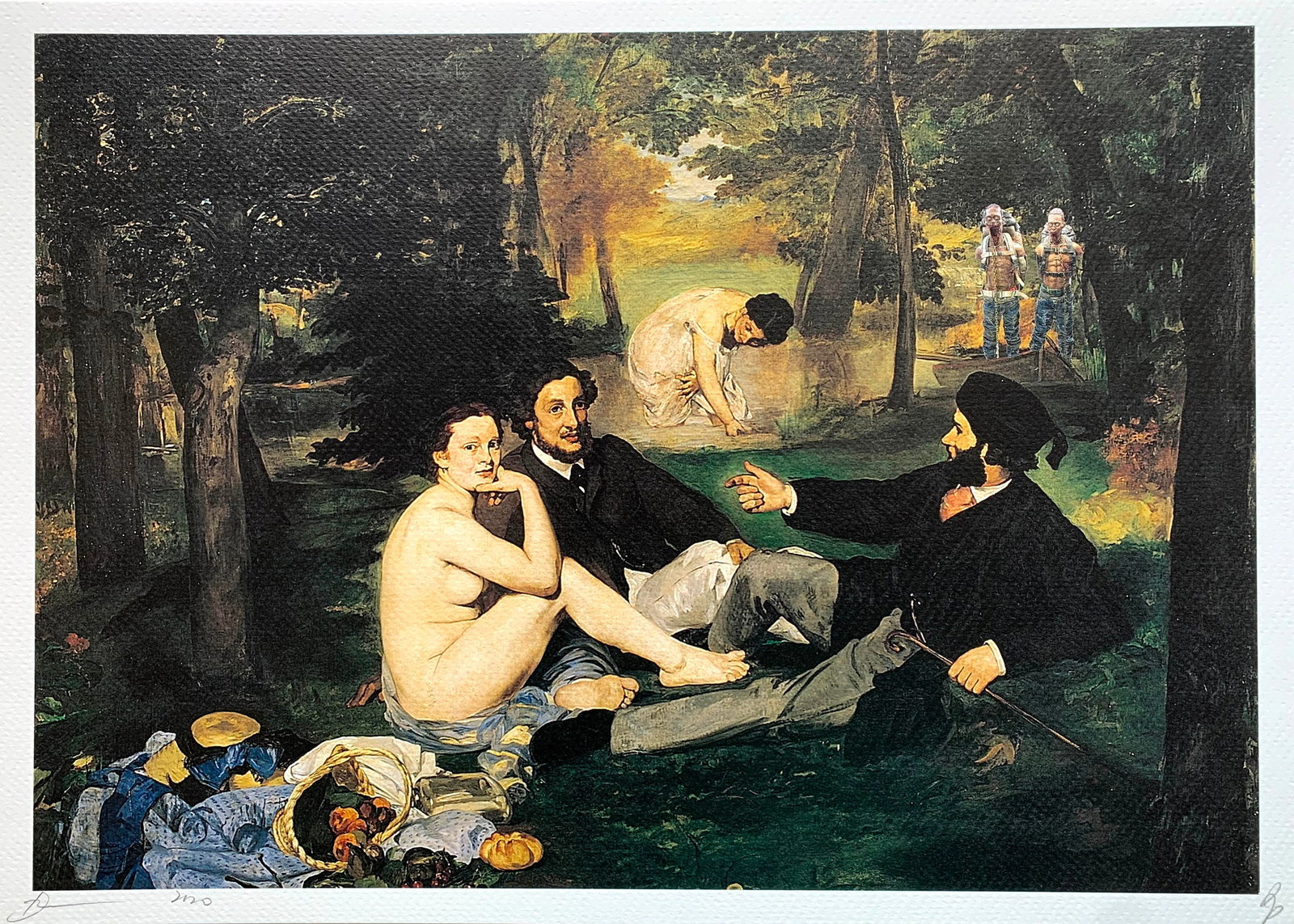 Death NYC Manet: Title: Death NYC ManetDate/Period: 21st CenturyMaterials:Giclee on Fine art 300 gsm paperSize:17 3/4 x 12 1/2 inchesDescription:Artist: Death NYC, limited edition giclee on paper, out of eddition of