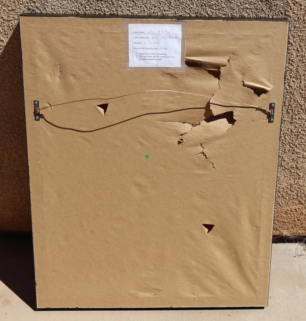 WILLIAM PERKINS Beach Scene Will's Lifeguard Station oil painting - 6