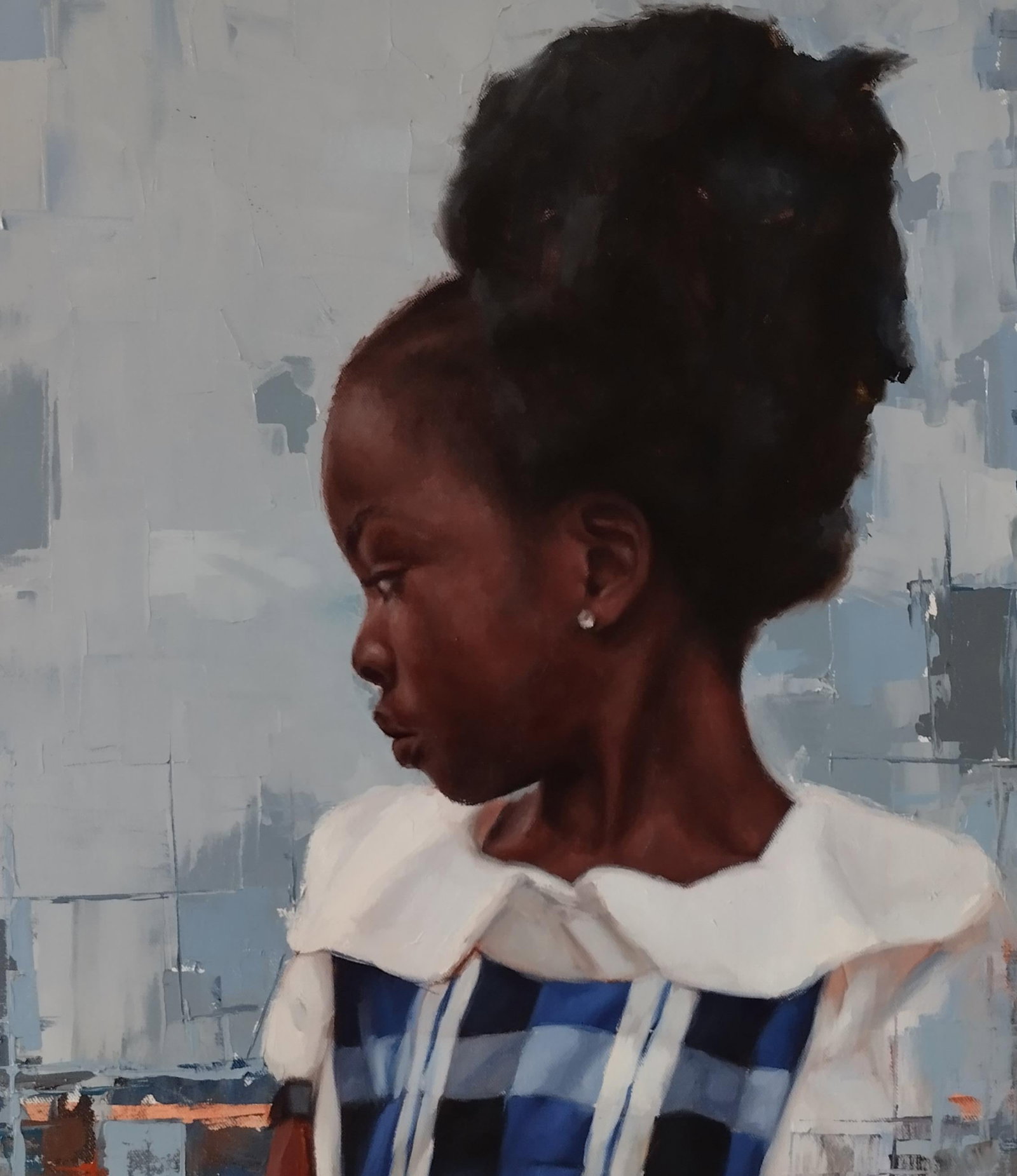 Meshach Charity, Echoes of Grace - 21st Century, Contemporary, Figurative, School Girl Uniform, 2022 - 11