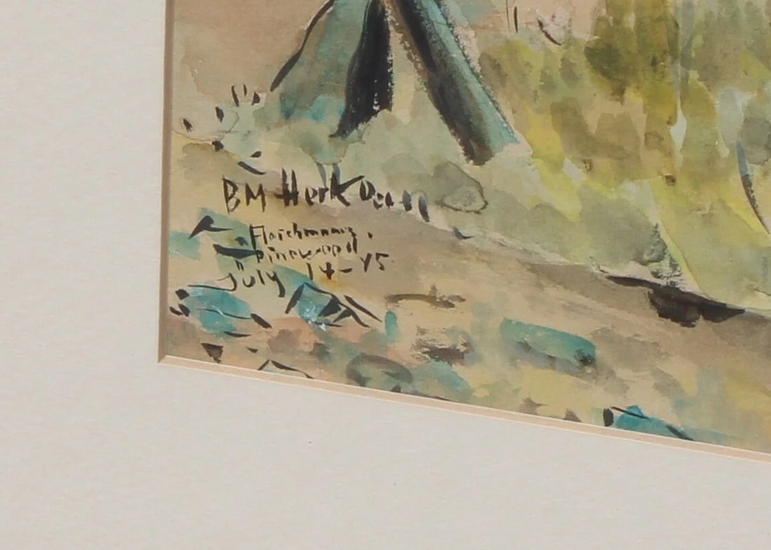 SOCIAL REALISM SHARECROPPER'S HOUSE TOBACCO ROAD 1945 watercolor Berthold Herko - 4