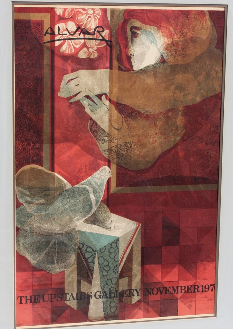 SUNOL ALVAR The Upstairs Gallery Exhibition Poster 1976 Hand Signed - 3