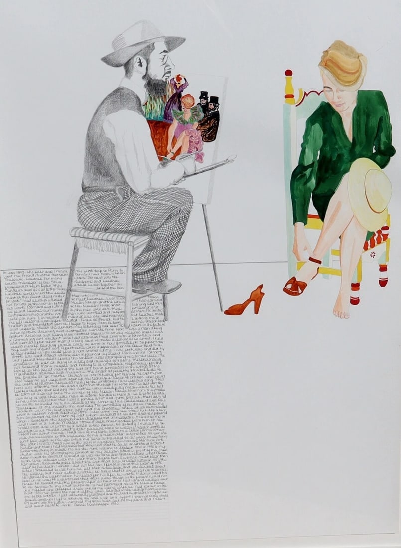 CONNIE MISSISSIPPI Dream Journal Painting Artist & Toulouse Lautrec was $2k 1991 - 3