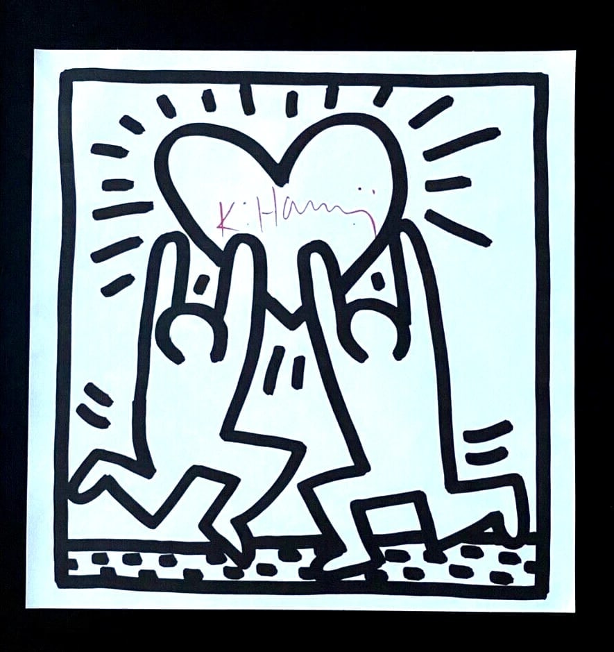 KEITH HARING + SIGNED VINTAGE PRINT FRAMED - 2