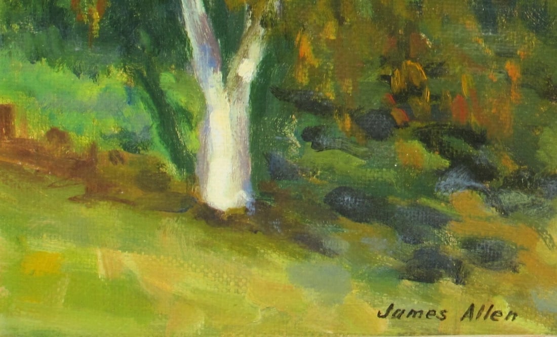 JAMES ALLEN Impressionist Landscape with Barns Original oil painting - 4