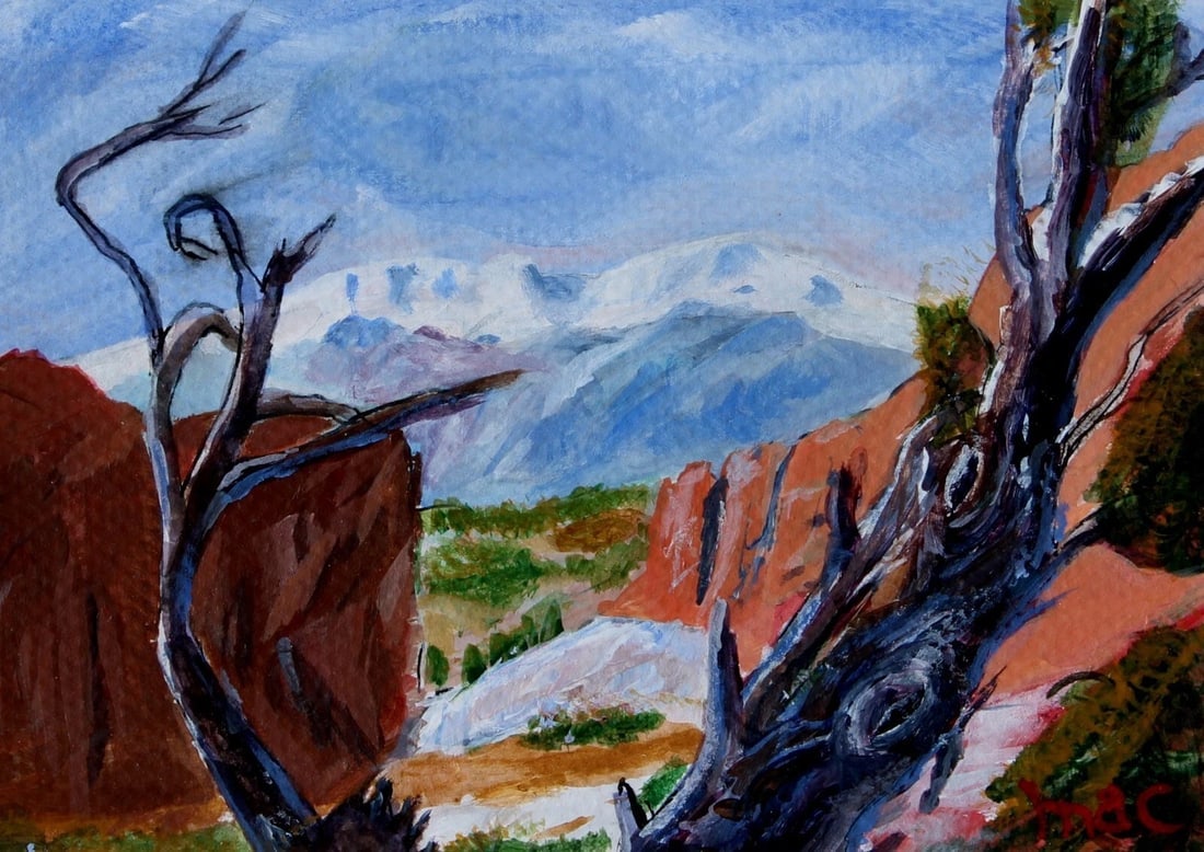 JOHN W. McCLENDON "PIKE'S PEAK" acrylic painting - 4