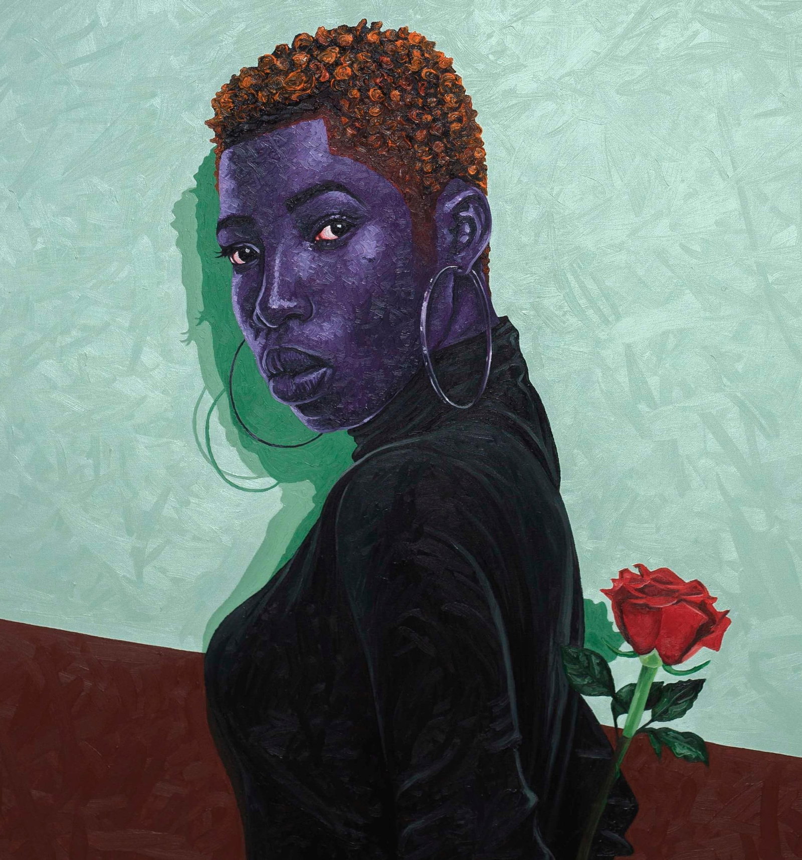 Lawrence Amoo, Window To The Soul - 21st Century, Contemporary, Figurative, Women, Modern, Rose, - 16