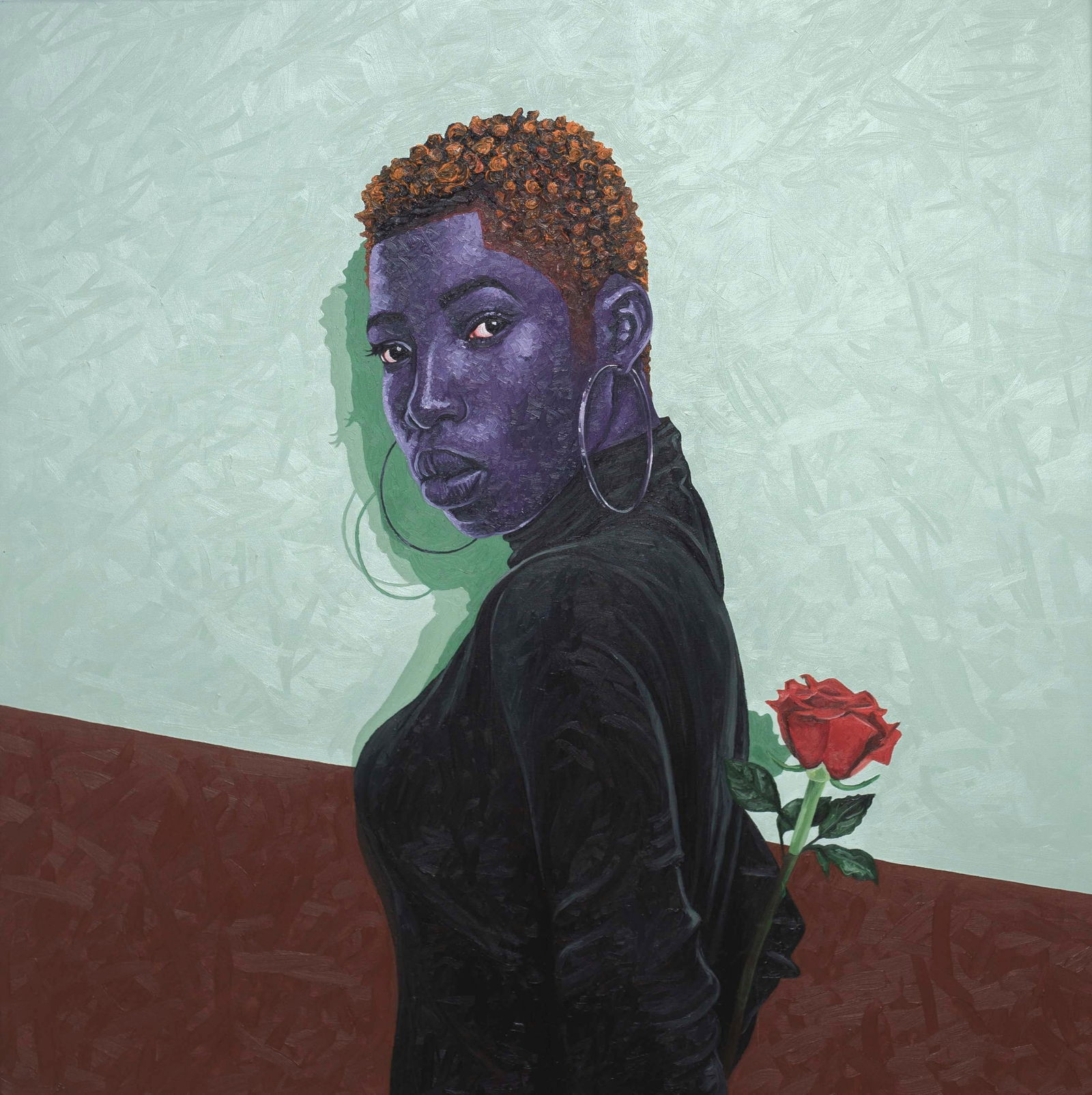 Lawrence Amoo, Window To The Soul - 21st Century, Contemporary, Figurative, Women, Modern, Rose, - 5