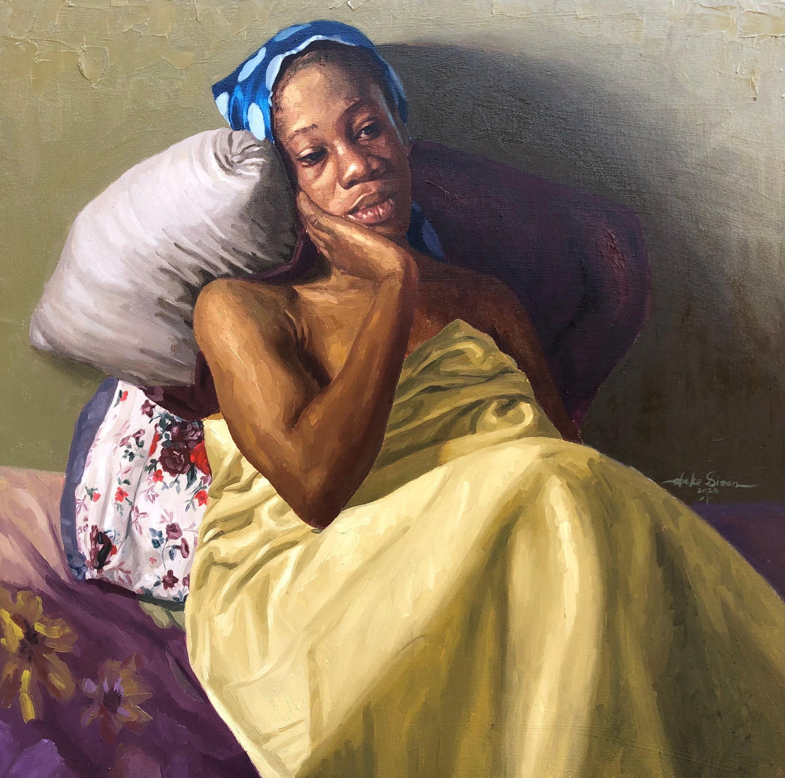 Simon Obeka, A Life Unraveled 2 - 21st Century, Contemporary, Figurative Portrait, Women, Oil, 2024: Title:Simon Obeka, A Life Unraveled 2 - 21st Century, Contemporary, Figurative Portrait, Women, Oil, 2024Description:Creator: Simon Obeka (1996, Nigerian) Creation Year: 2024 Dimensions: Height: