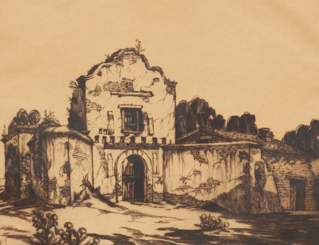 NOEL PETTER Vintage S/N Etching San Diego Mission de Alcala 1/17 Exhibited - 3