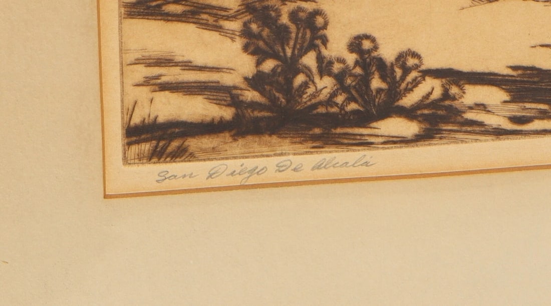 NOEL PETTER Vintage S/N Etching San Diego Mission de Alcala 1/17 Exhibited - 5