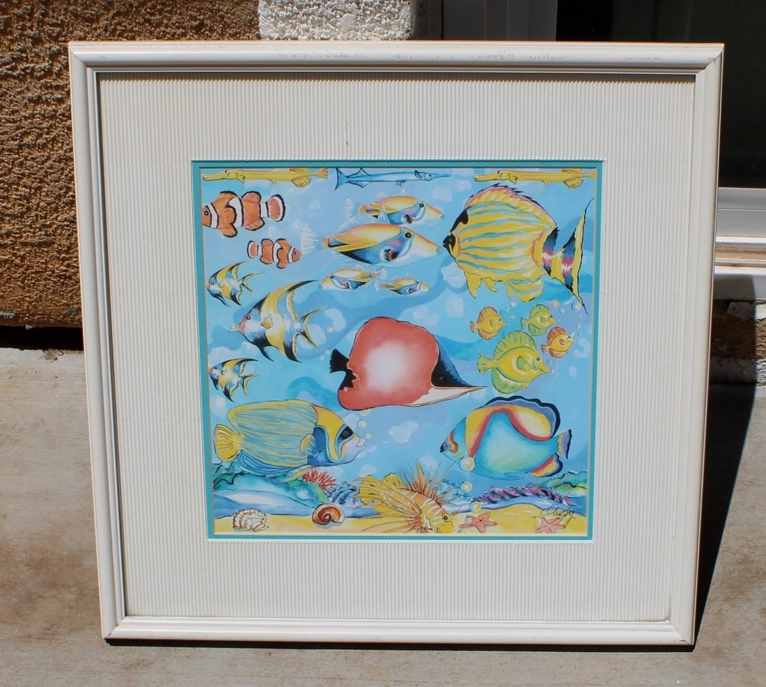 ANNE ORMSBY Tropical Fish Lithograph Plate Signed/Framed - 3