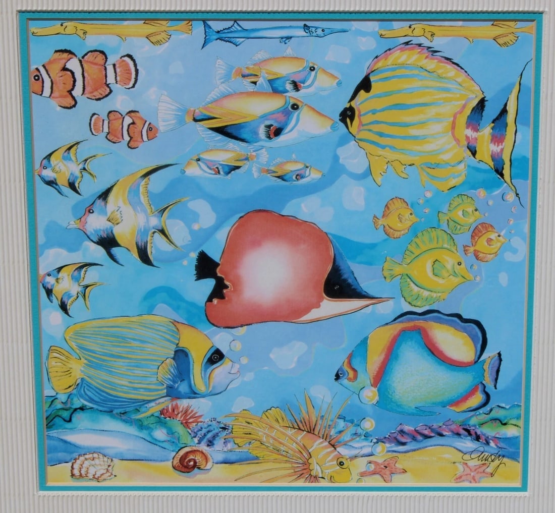 ANNE ORMSBY Tropical Fish Lithograph Plate Signed/Framed - 4