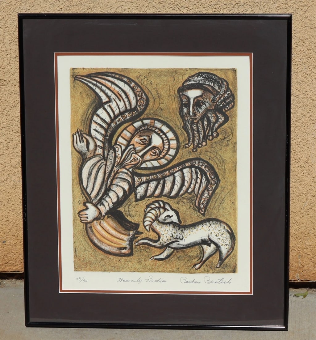 BARBARA BERETICH California Modernist S/N Color Lithograph Heavenly Bodies 43/50: Title:BARBARA BERETICH California Modernist S/N Color Lithograph Heavenly Bodies 43/50Description:BARBARA BERETICH (1936-2018). California Modernist Color Lithograph. Heavenly Bodies, 16-1/4" x