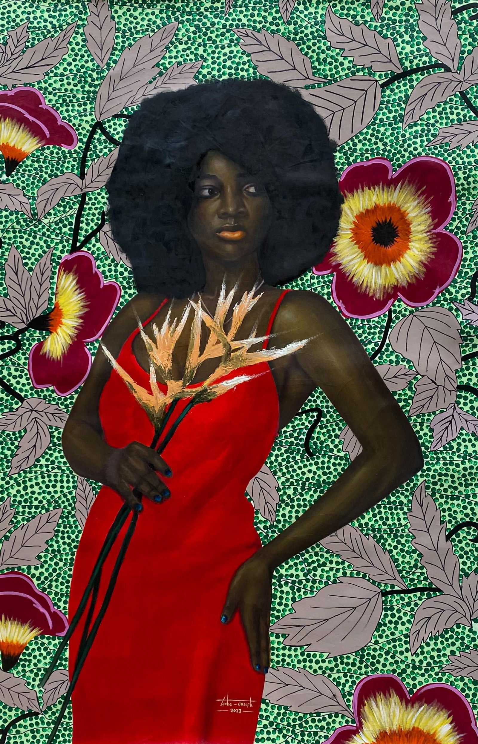 Gobe Joseph, Blossoms of Strength 3 -21st Century, Contemporary, Figurative Painting, Women, 2023 - 5