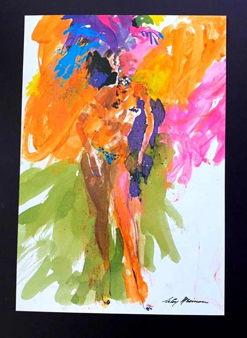 LEROY NEIMAN + SIGNED PRINT FRAMED + CARNAVAL IN RIO + VINTAGE 1981 - 2