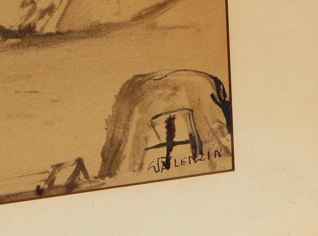 GIORGIO VALENZIN Fine Gallery Original Watercolor and Ink Painting Venetian Fog - 5