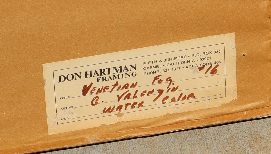 GIORGIO VALENZIN Fine Gallery Original Watercolor and Ink Painting Venetian Fog - 8