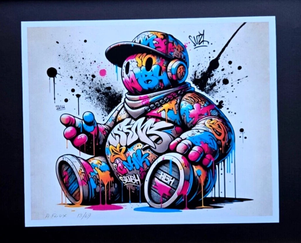 AIDAN FLUX | Hand Signed Original Print Framed LtdEd of 69 COA THE RAMBLER MAN - 2