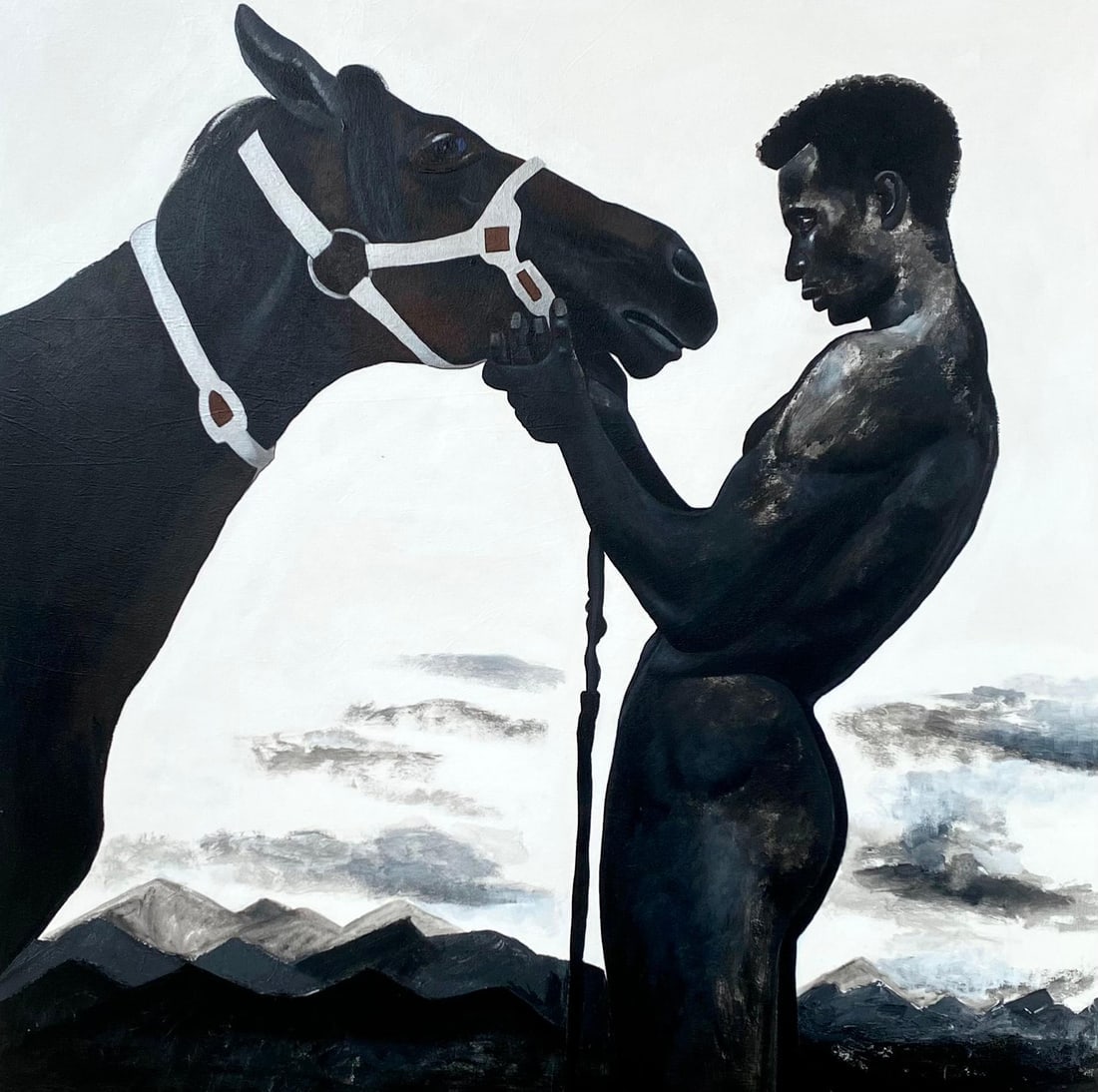 Samson Toba, Relentless - 21st Century, Contemporary, Figurative Portrait, Horse, Cowboy, Man, 2024: Title:Samson Toba, Relentless - 21st Century, Contemporary, Figurative Portrait, Horse, Cowboy, Man, 2024Description:Creator: Samson Toba (Nigerian) Creation Year: 2024 Dimensions: Height: 48 in