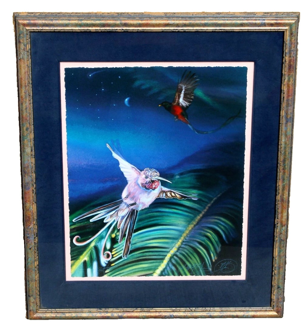 BRETT LIVINGSTONE STRONG Bird of Paradise Artist's Proof Serigraph: Title:BRETT LIVINGSTONE STRONG Bird of Paradise Artist's Proof Serigraph Description:BRETT LIVINGSTONE STRONG (born 1953). Bird of Paradise, Artist's Proof Serigraph, 17-1/2" x 14" sight size (framed