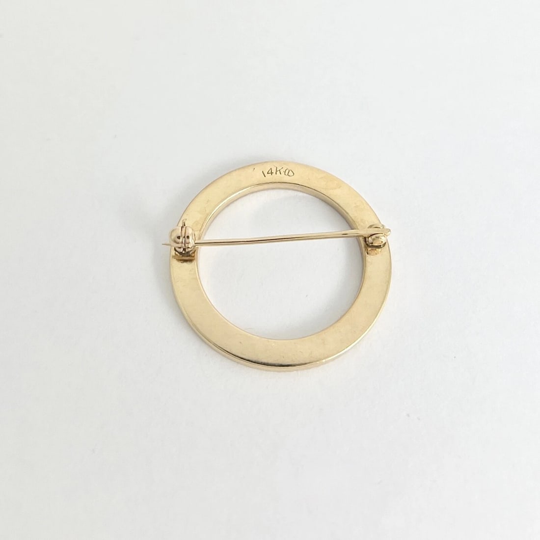 Vintage 1960's Circle of Life Brooch Pin 14K Yellow Gold, 2.97 Grams - 7