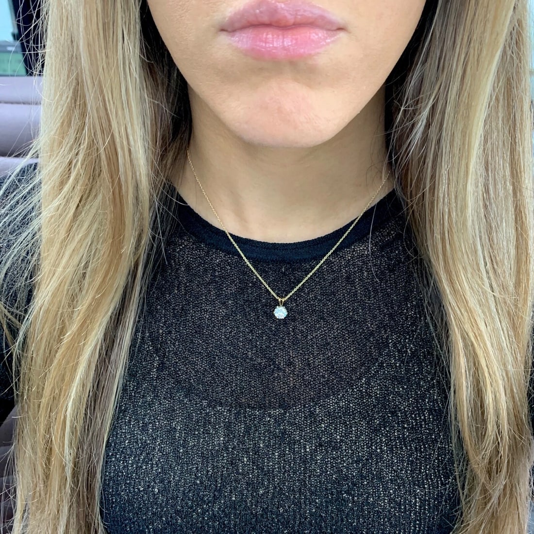 Vintage CZ Cubic Zirconia Solitaire Pendant Necklace 14K Yellow Gold, 2.24 Gram - 4