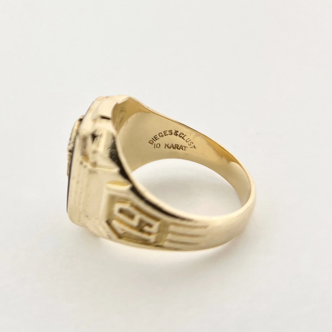 Vintage 1948 Fort Hamilton School Black Onyx Class Ring 10K Yellow Gold, 6.62 Gr - 8