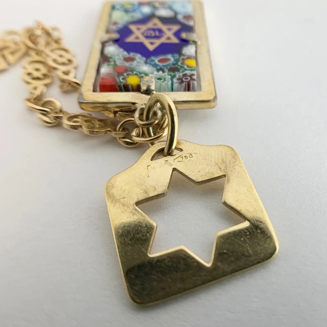 Vintage 1960s Jewish Star of David Pendant Necklace 18K Yellow Gold, 20.46 Grams - 10