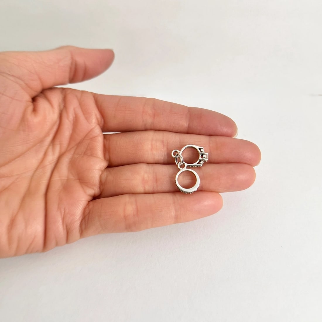 Vintage Judith Jack Engagement Wedding Ring Charm Sterling Silver, 1.54 Grams - 7