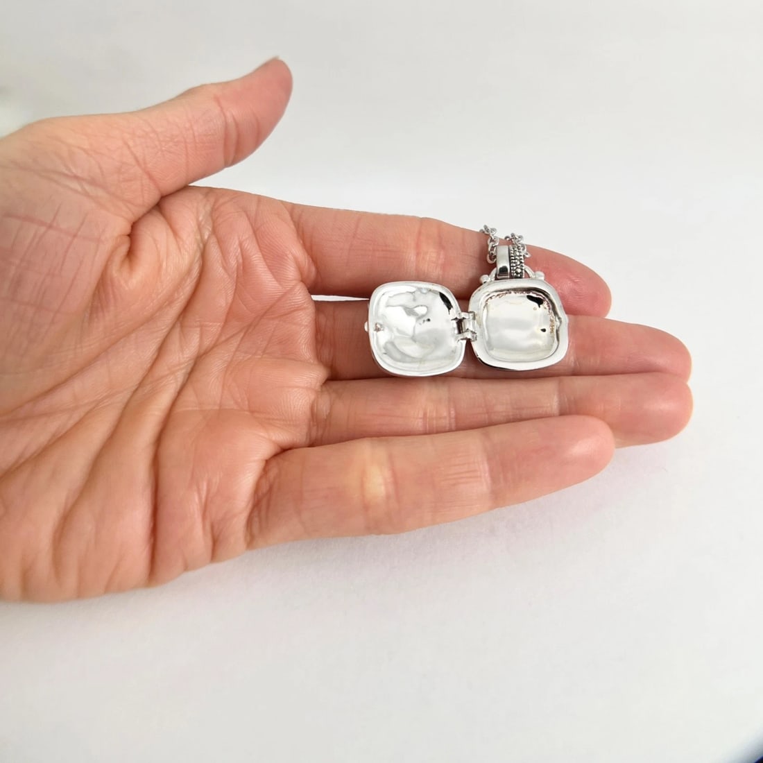 Vintage Judith Jack Heart Locket Pendant Necklace Sterling Silver, 12.01 Grams - 3