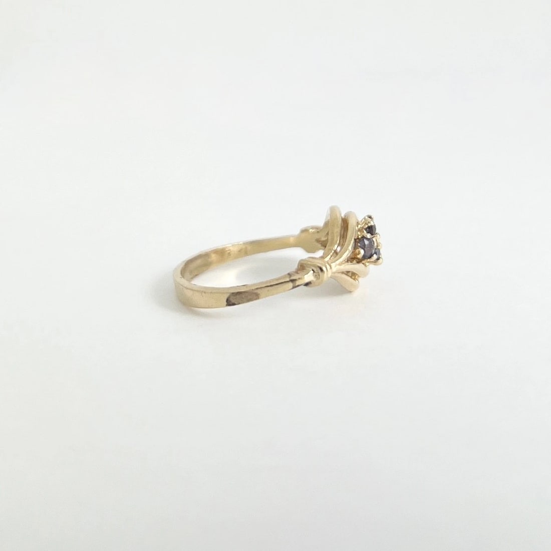 Vintage 1930's 1940's Amethyst Cluster Gemstone Ring 14K Gold, 1.94 Grams - 5