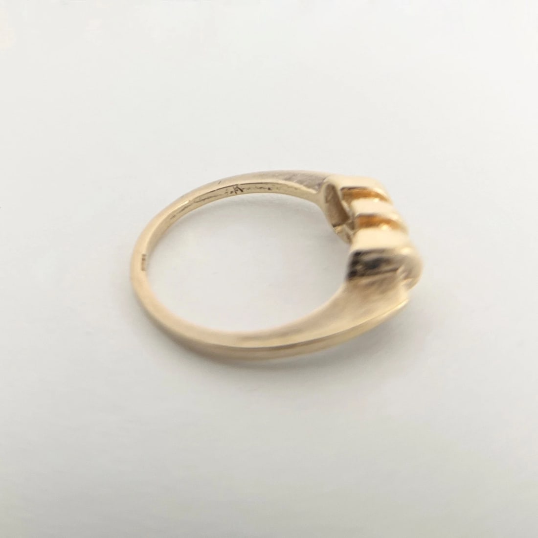 Vintage 1940's Retro Ribbed Gold Ring 14K Gold, 2.77 Grams - 7