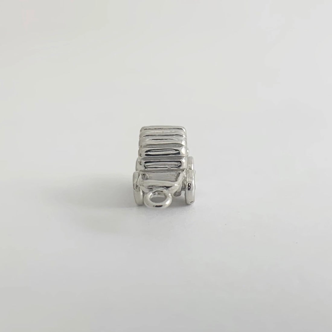 Vintage Baby Carriage Buggy Pram Bracelet Charm Pendant 14K White Gold, 3.61 Gr - 7