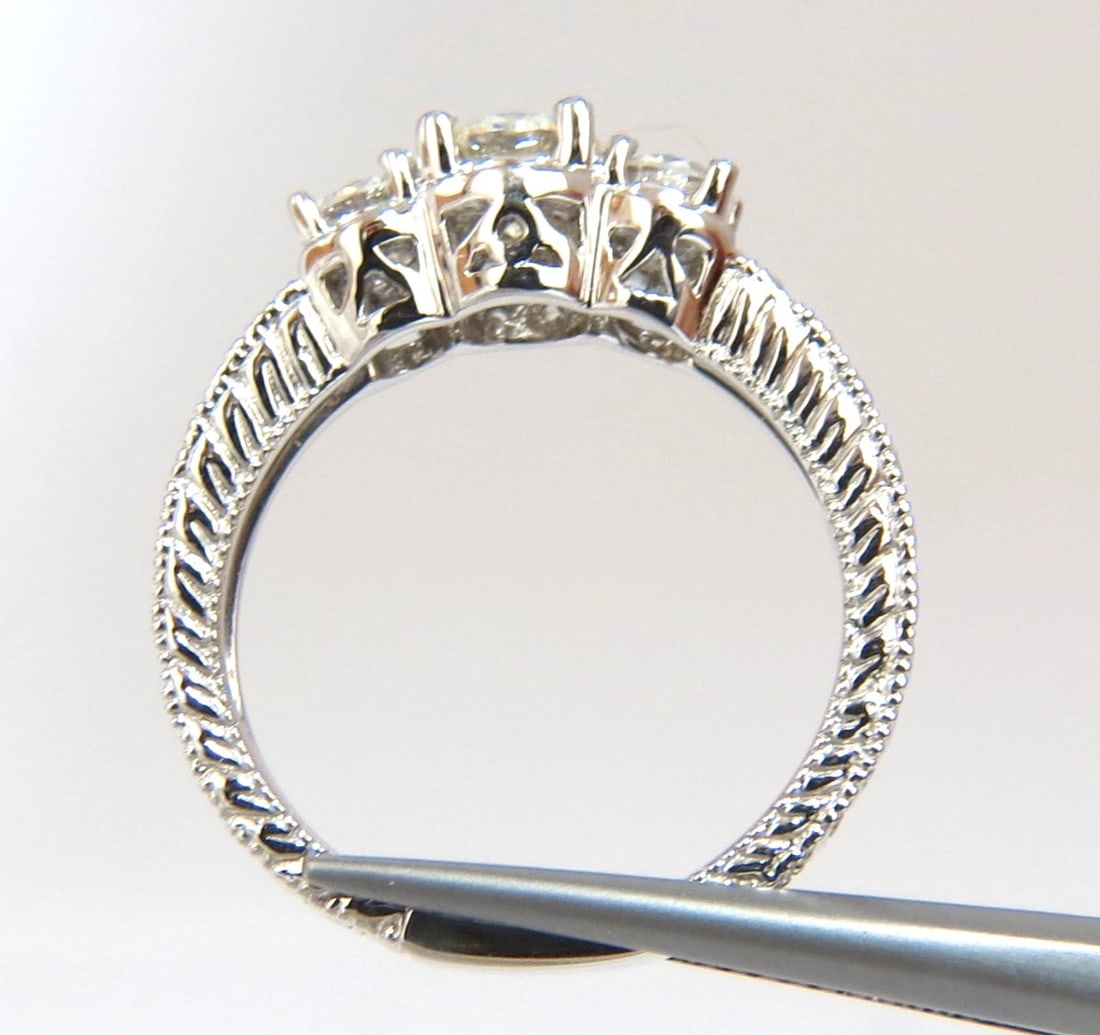 1.09CT NATURAL ROUND BRILLIANT DIAMOND RING CLASSIC THREE ENGAGEMENT+ - 6