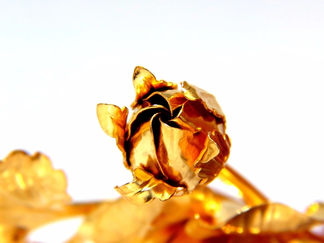 Floral Bundle Still Life Roses Brooch Pin 14kt+** - 4