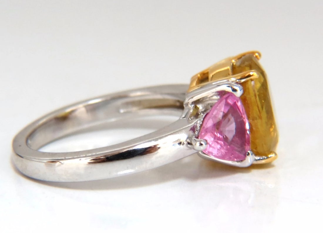 6.55ct Natural yellow sapphire ring 14kt.+ - 3
