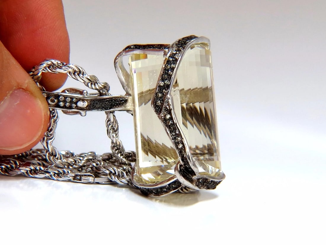 133.18ct GIA CERTIFIED SPODUMENE BELT WRAP PENDANT NECKLACE (Yellow Aqua)** - 4