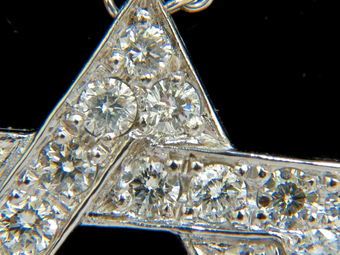 3.01CT ROUND DIAMOND STAR PENDANT BEAD SET 14KT G VS + ** - 3