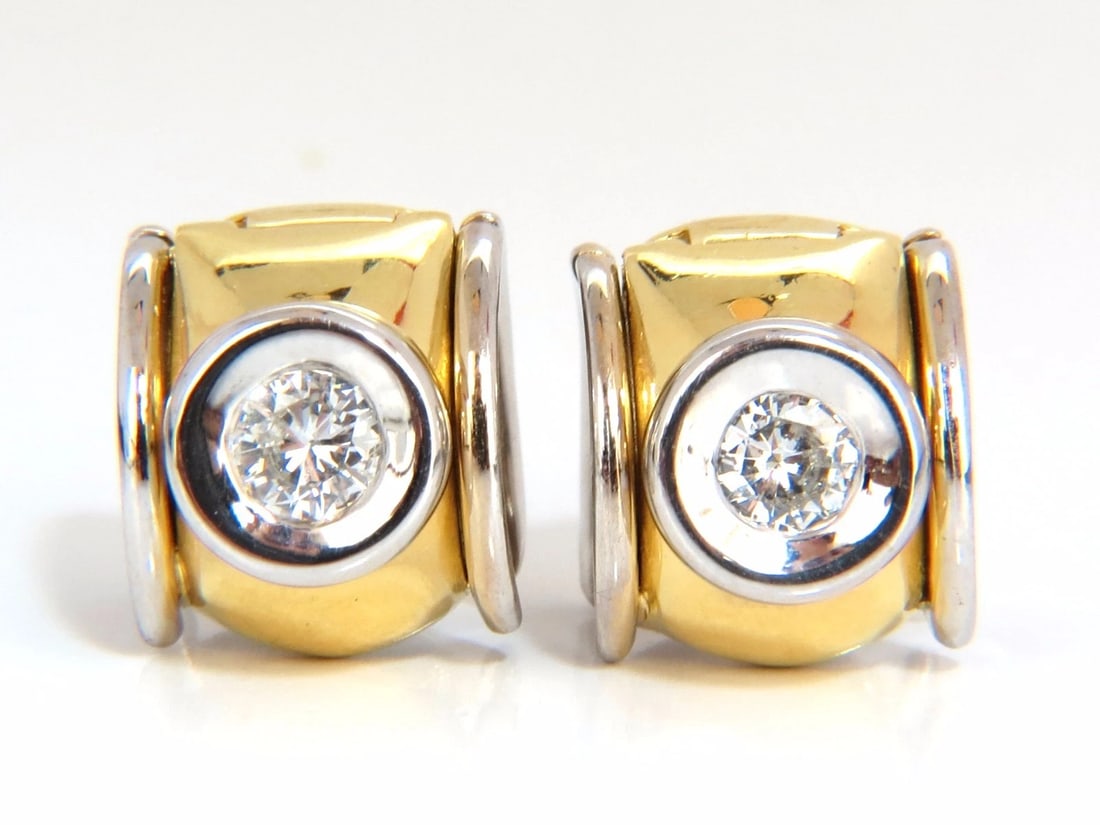 .80ct natural round brilliant diamond huggie earrings 18kt g/si1 petite** - 2