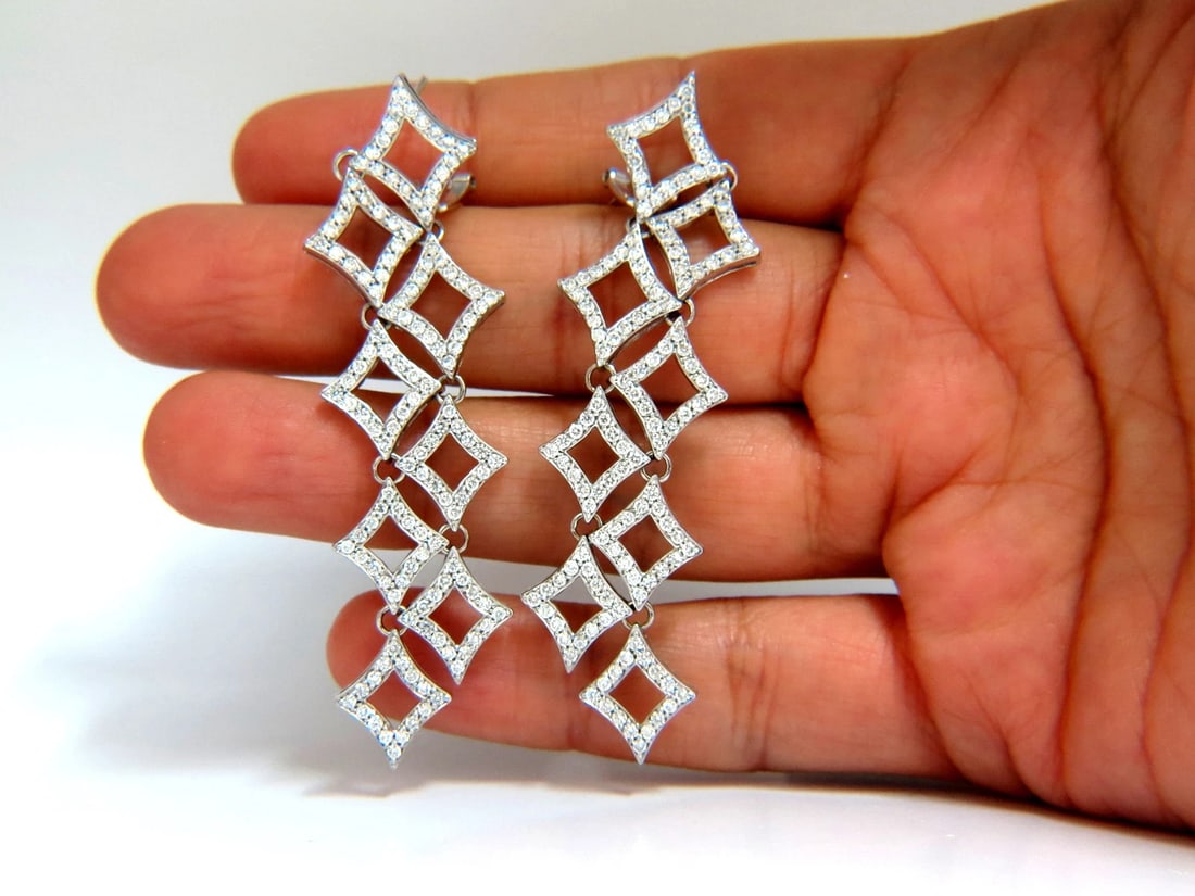 5.00ct diamonds earrings & necklace matching suite 18kt g/vs diamond shaped+** - 10