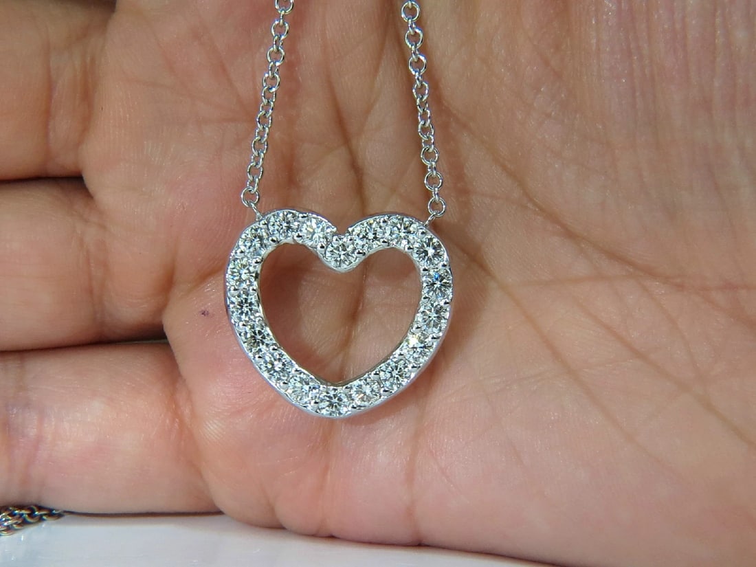 2.50CT SMOOTH EDGED BRILLIANT DIAMONDS HEART PENDANT & CHAIN F/VS 14KT ** - 6